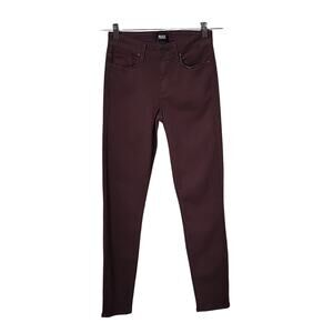 PAIGE Hoxton Ankle Burgundy Jeans Womens Size 25